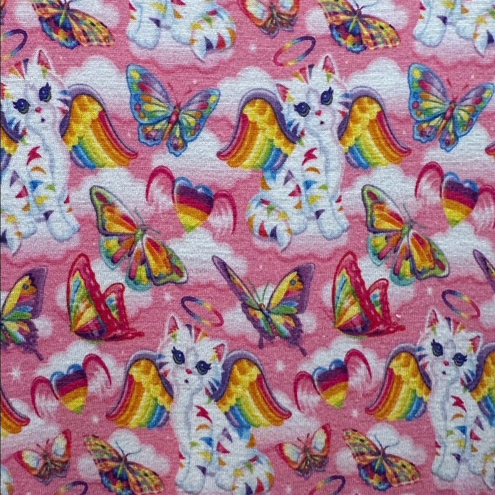 Posh Peanut & Lisa Frank Pink Kitty Unicorn Butterfly Print Dress Size 5T-6T - Picture 2 of 5